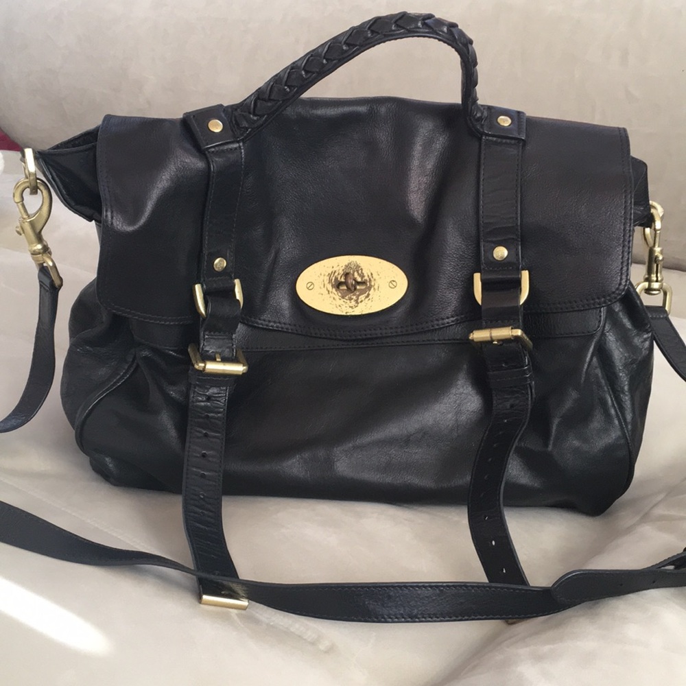 Mulberry Alexa in black with dust bag.           14”long, 10” high, 4.5” wide